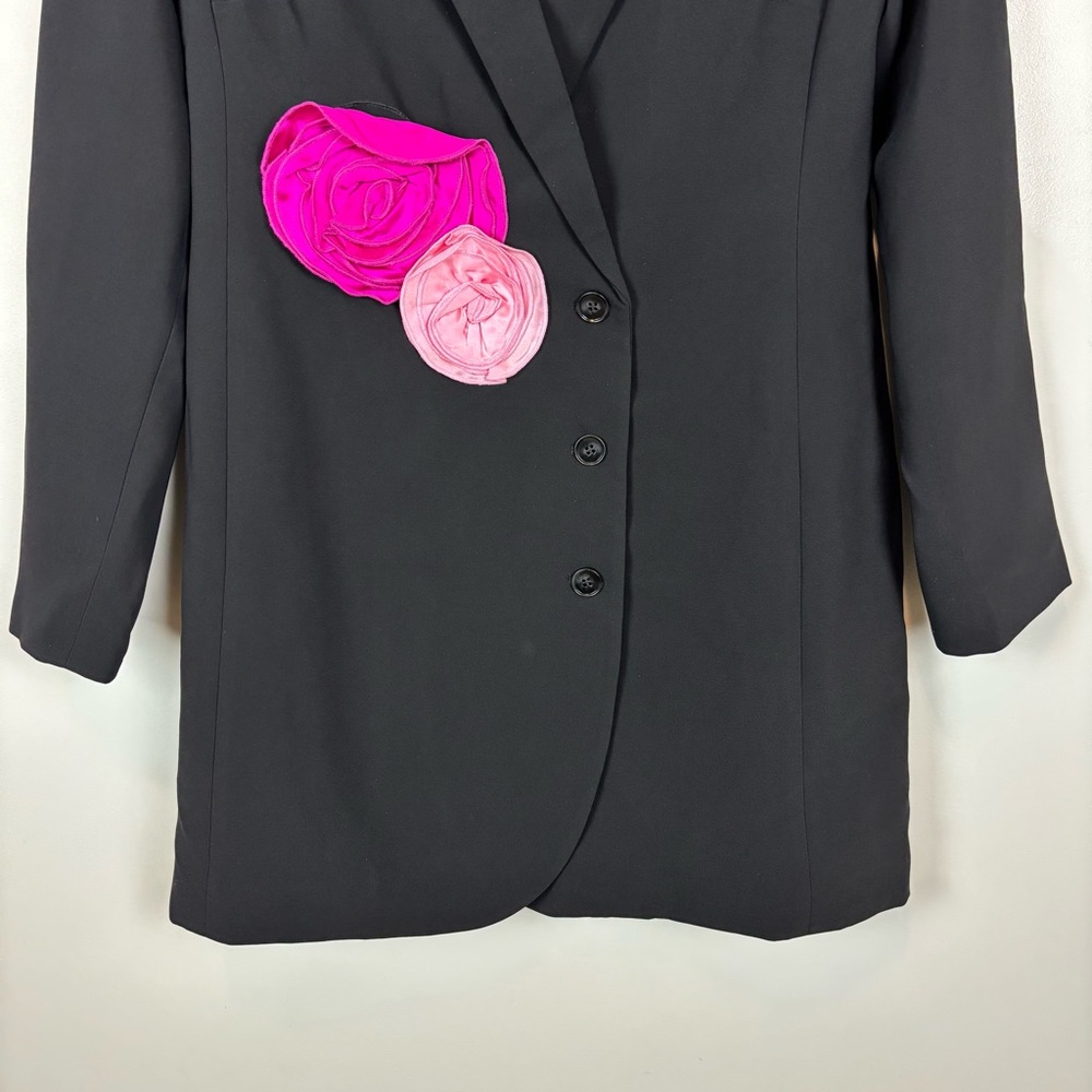 Amanda Uprichard Parnell With Silk Flowers Blazer Mini Dress Size XL - Picture 3 of 9